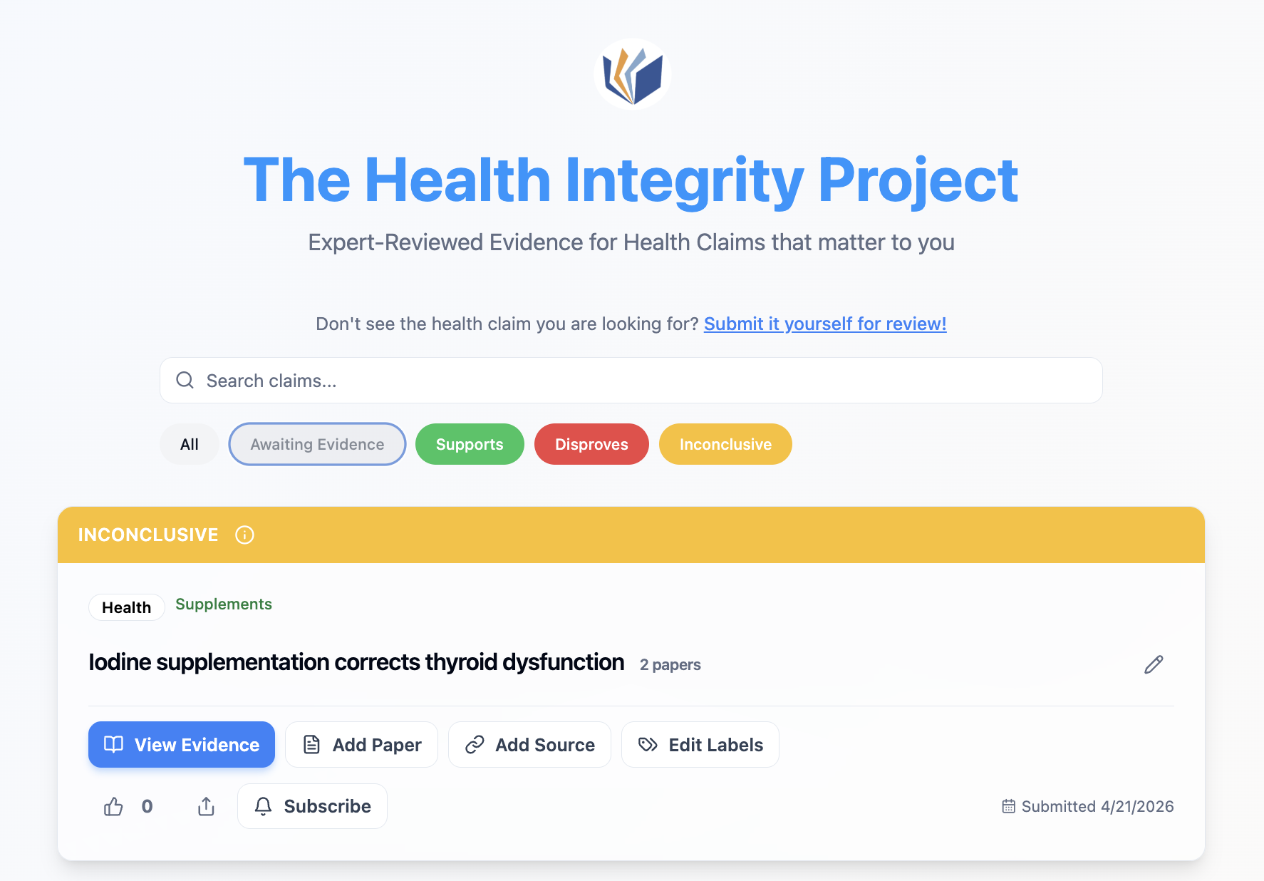 The Health Integrity Project